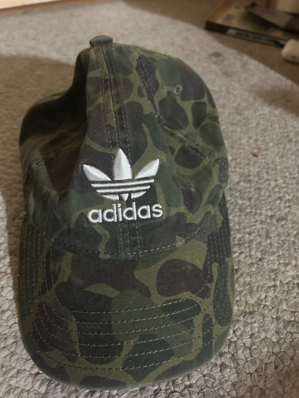 Adidas Originals Trefoil Camo Snapback Hat Mens Green Camouflage Baseball Cap